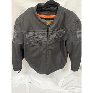 Milwaukee leather Concealed carry  reflect skull jacket size mens 4XL